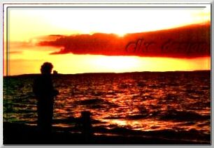 Abendspaziergang mit Sonnenuntergang